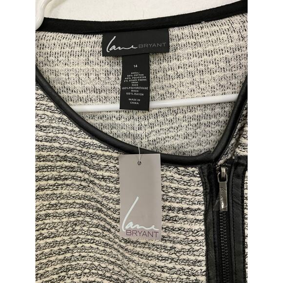 NWT Lane Bryant Knit Boucle Asymmetric Zip Moto Jacket Size 14 Large Sparkly - Picture 6 of 6
